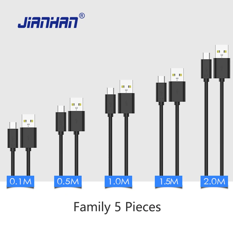 

5 Pieces Micro USB Cable Fast Charging Data Sync Cable 50CM 1M 2M Cable for Samsung Galaxy S7 Xiaomi redmi 4 Pro Huawei Mate 8