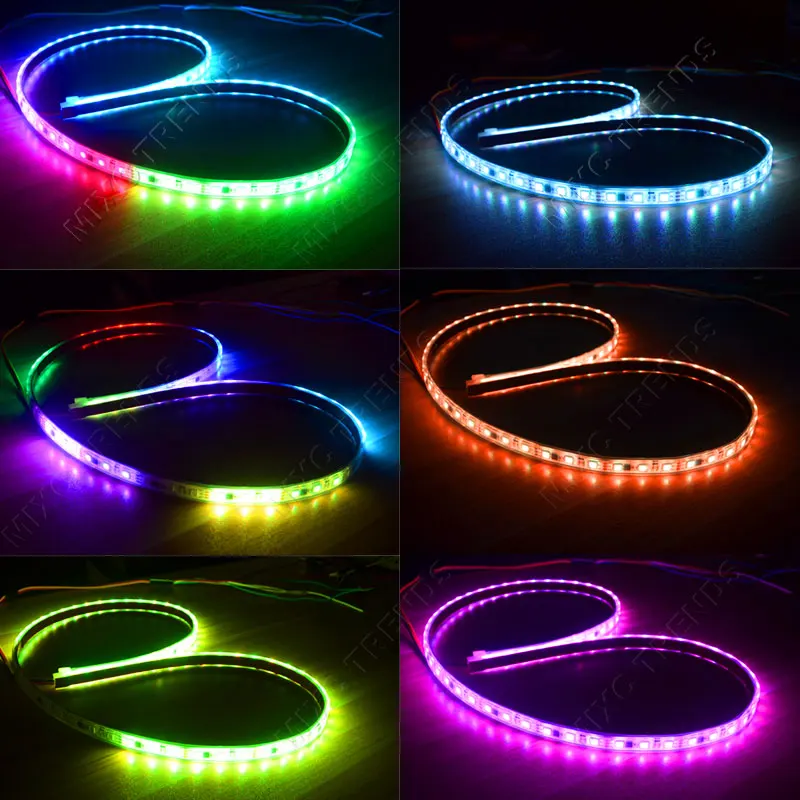 MIXC TRNEDS Новый 120 см Кристалл силиканый рукав 5050 RGB светодиодный Автомобильный