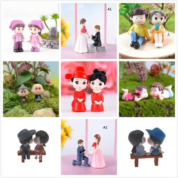 

1 Set Cute Lovers Chair Miniature Landscape DIY Ornament Garden Dollhouse Decor Lovers Dolls Benches Couples Ornament
