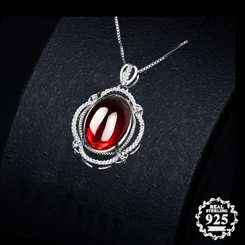 

NOT FAKE S925 Sterling Silver Myanmar Rubellite Pedants Artisan Antique For necklace Chalcedony Red