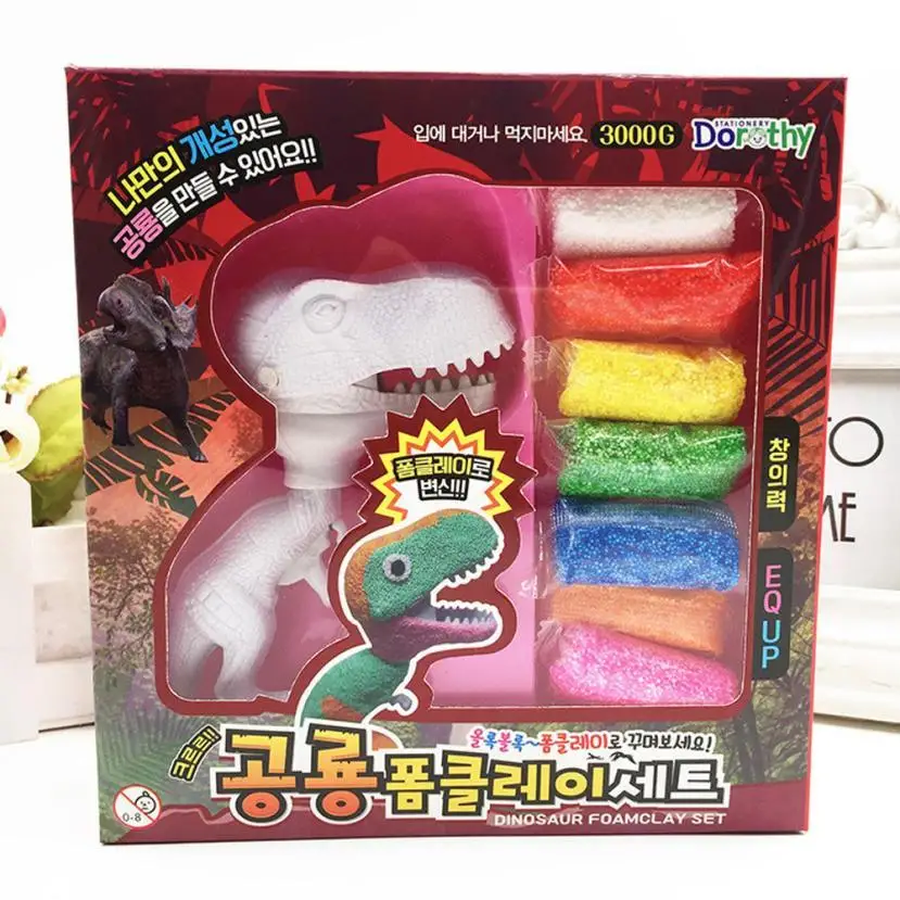 

DIY Create Color Dinosaur Slime Painting Toy Snow Pearl Mud Foam Modelling Clay 100% brand new and high quality