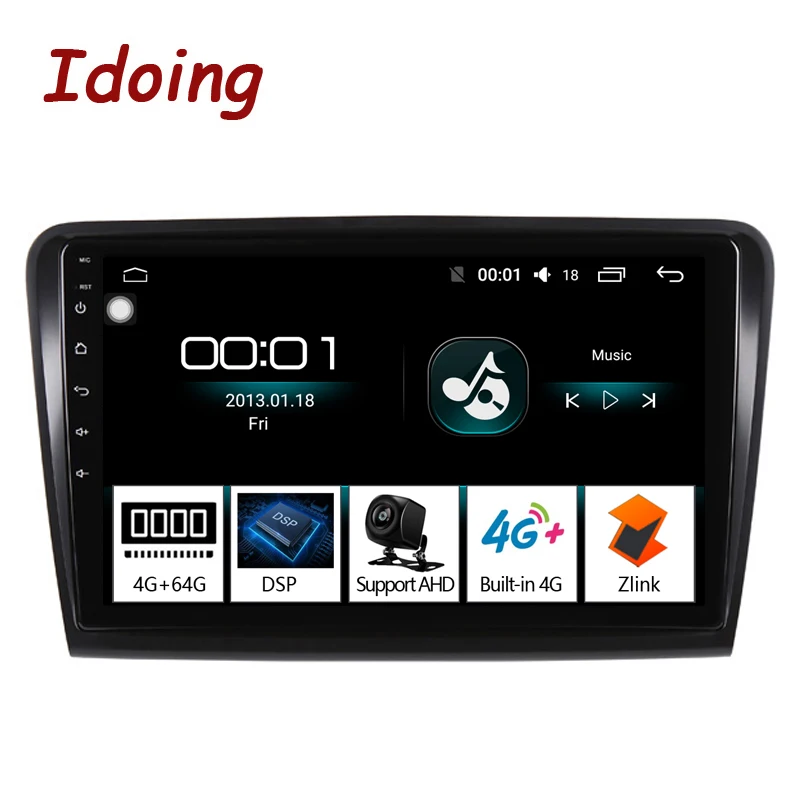 Top Idoing 10.2"1Din Car Android 8.1 Radio Multimedia Player 2.5D IPS 4G+64G Octa Core For Skoda Superb 2008-2014 GPS Navigation 1