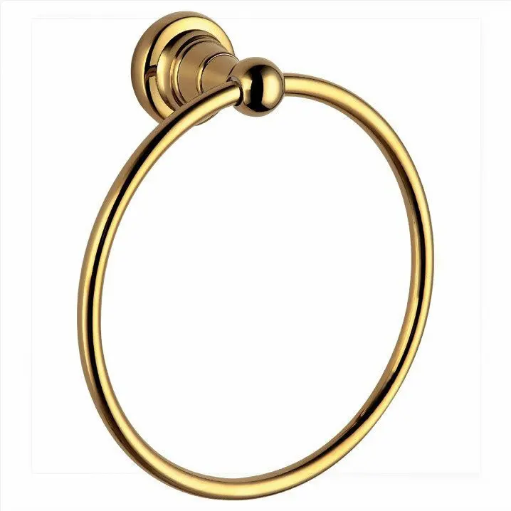 bamboo bathroom Free Shipping Brass golden Finished Towel Ring Antique Bronze Holder Rack GB005d robinet lavabo aut | Обустройство