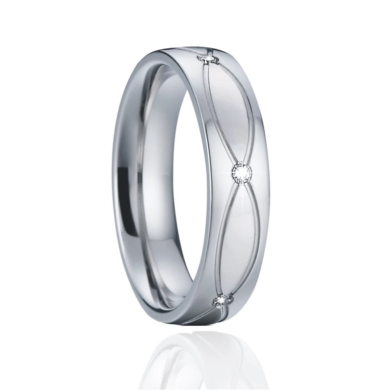 Silver color Wedding Band Promise Rings Never fade Surgical Healthy Stainless Steel Jewelry Engagement Couple Rings