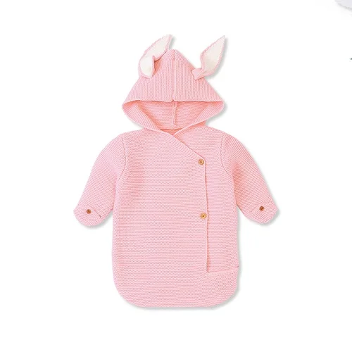Pink Милый детский конверт с кроликом для новорожденных, супер мягкий спальный мешок-кокон для кроватки, декор детской кровати, одеяла для новорожденных - Цвет: Pink