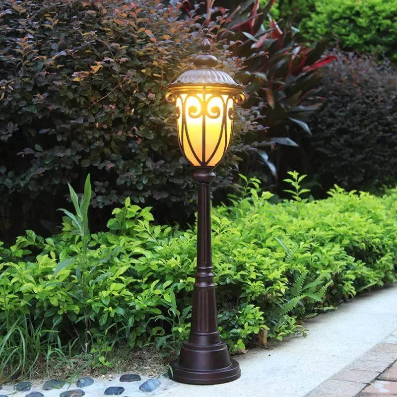 HAWBOIRRY European outdoor waterproof thickening upright lamp waterproof rust lawn landscape courtyard aisle outdoor floor lamp wire free recharging led spot light 1w 3w pole setting rotatable emergency cabinet upright lamp battery