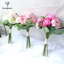 Модные свадебные искусственные цветы ручной работы, букет ручной работы, Свадебный декор, розовая роза, аксессуары