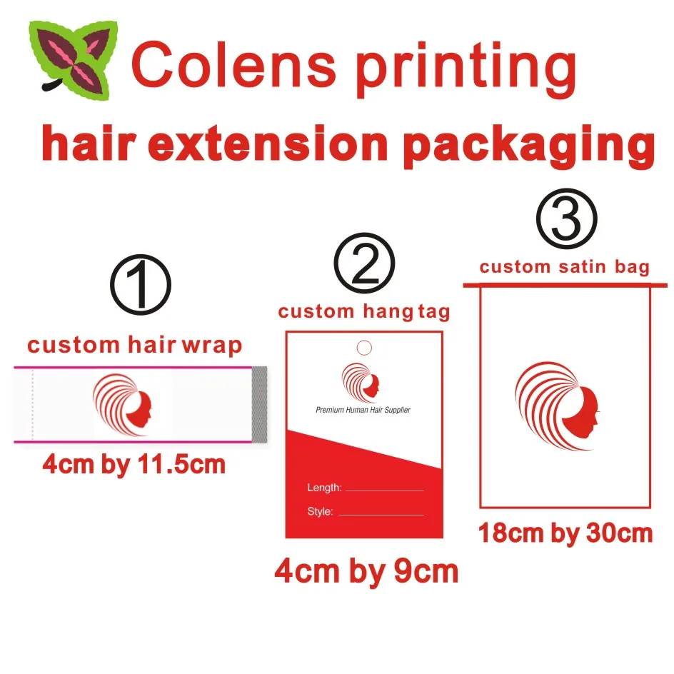 custom hair extension packaging /custom hair labels packaging adhesive