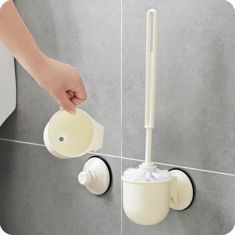 1pc New Creative Suction Cup Fixed On Wall Toilet Brush Set Free Punching Toilet Cleaning Brush