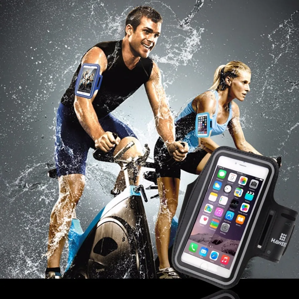 HAWEEL спортивный наручный чехол с отверстием для наушников и карманом для ключей для iPhone 6 plus, samsung Galaxy S6/S5