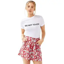 YEASERO H912 2016 Casual Summer Women T-Shirts White Tshirt Tees Tops DO NOT TOUCH Printed Funny Tumblr T Shirt Plus Size