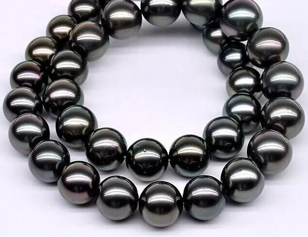 

10-11mm natural tahitian black pearl necklace20inch 14k Gold (9.13)