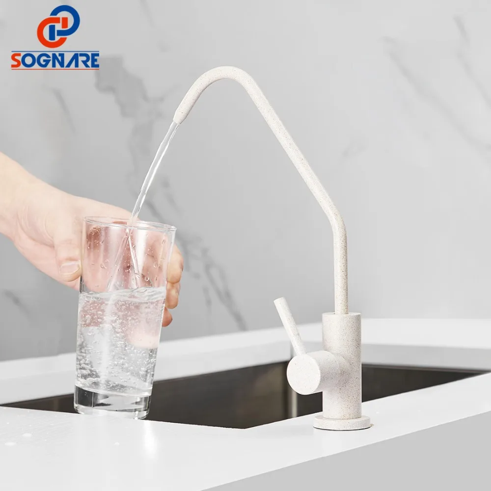 

SOGNARE Stainless Steel Ro Drinking Water Filter Kitchen Sink Faucet Tap 1/4" 360 Degree Rotation Design Fit Kitchen Sink Mixer