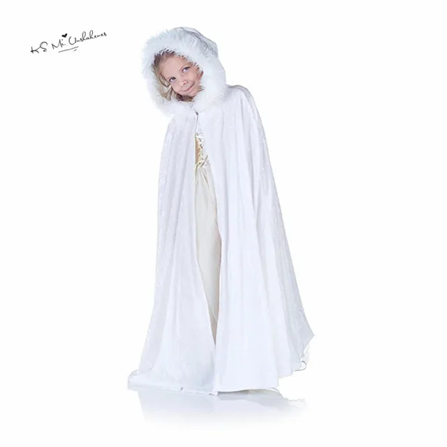 Price Hooded Fur Shawl Cloaks Capes Winter Flower Girl Christmas Wedding Little Girls' Wraps First Communion Jackets