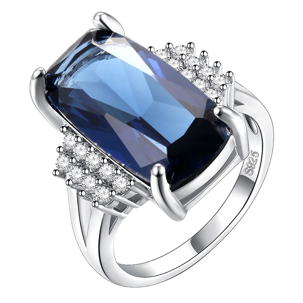 

Elegant Wedding Bridal Party Accessory Women Oblong Zircon Inlaid Ring Jewelry