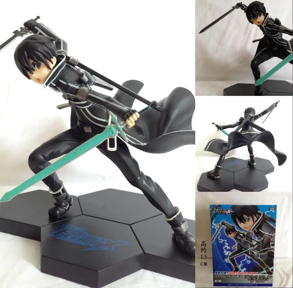 

Fighting Climax Sword Art Online Kazuto Kirito PVC Painted PVC Action Figure Collectible Model Toy 15cm KT3897
