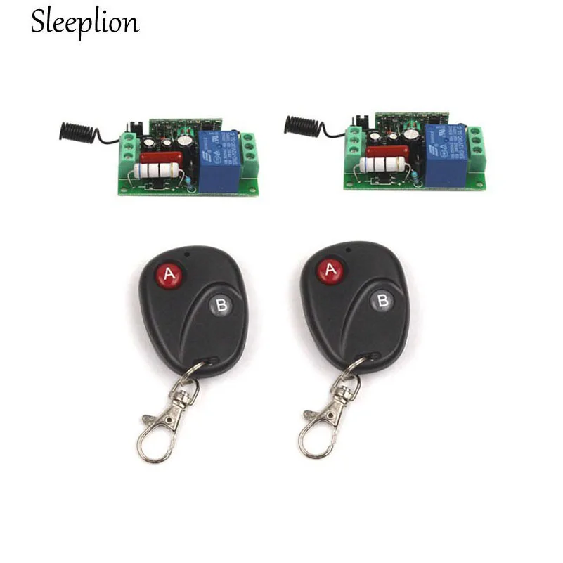 

Sleeplion US AC 110V 10A Relay ON/OFF 1CH 2-Key 433MHz/315MHZ Wireless Switch Transmitter+2 Receiver