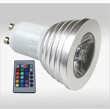 Оптовая продажа 3 Вт RGB Светодиодный прожектор GU10 E27/E14/MR16 16 цветов