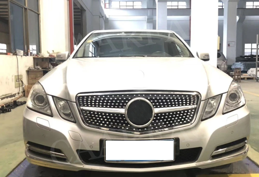 ABS передняя решетка крышка для Mercedes Benz W212 E класс E200 E250 E350 AMG 2010-2013 Алмазный Стиль Бампер гоночный гриль сетка рамка