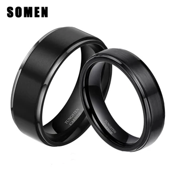 

2Pcs New Classic Design Mens Womens Couple Tungsten Carbide Rings Wedding Band Engagement Rings Set