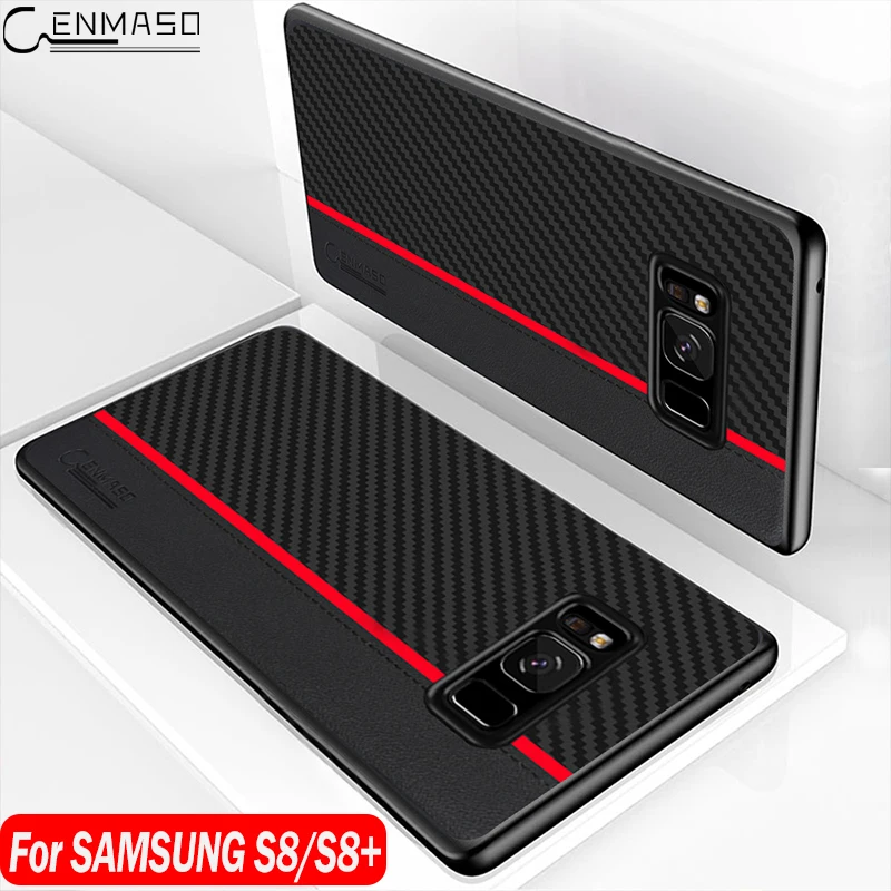 Original CENMASO for Samsung S8 Case Luxury Fiber Leather Protection Cover for Samsung Galaxy S8 Plus Case Galaxy S8 Case Cover