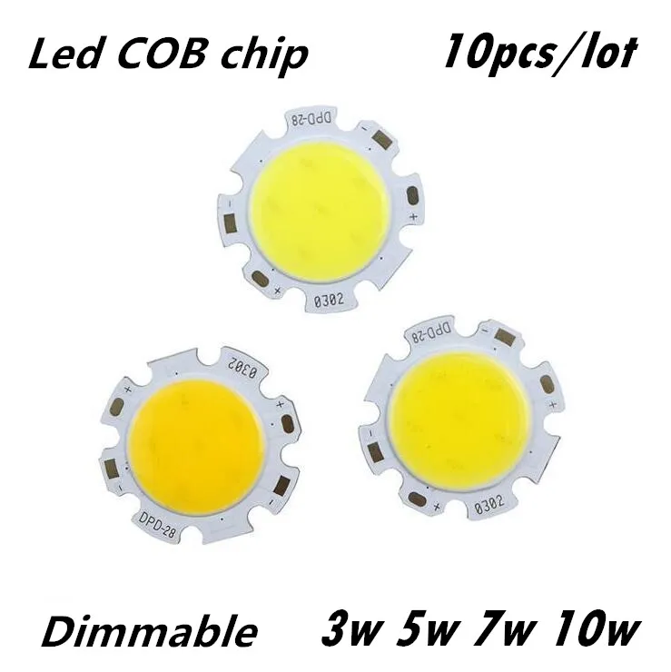 10 шт./лот COB 3 Вт 5 7 12 led cob Чип 300 1200лм боковые 20 28мммточечные светильники чип на