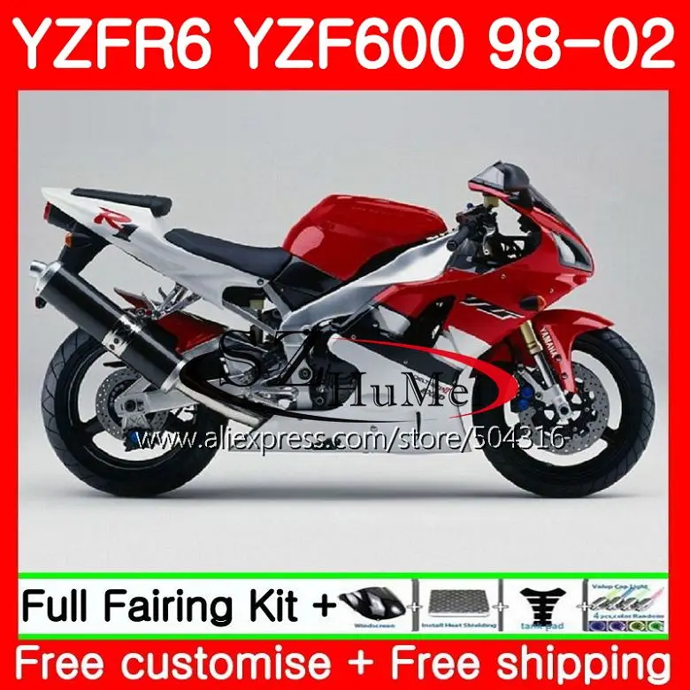 No. 1 Средства ухода за кожей для YAMAHA YZF600 yzf-r600 красный черный YZFR6 98 99 00 01 02 66sh11 YZF 600 YZF-R6 YZF R6 1998 1999 2000 2001 2002 обтекатели - Цвет: No. 1