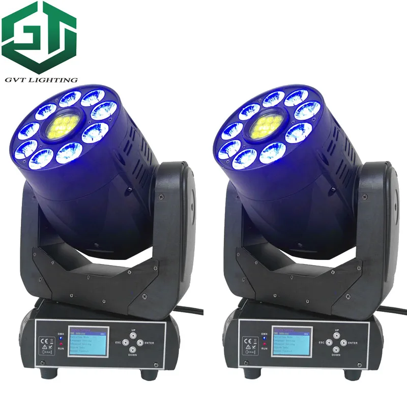 

2pcs/lot Hot sell 1X90W LED Spot+9X18W Wash moving head 90W RGBWA+UV 6in1 LEDs DJ dmx Spot Light