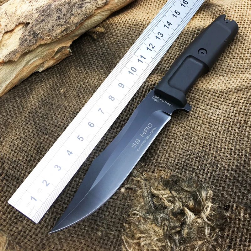 

VENOM Survival Fixed Knives,N690 Steel Blade Rubber Handle Camping Tactical Knife,Hunting Knife.