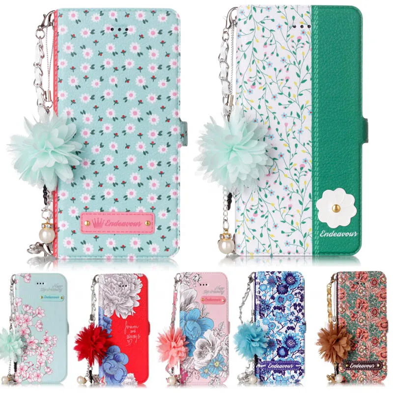 

YiKELO Flower Flip Wallet Leather Case For Samusng S5 S6 S7 S8 S9 Edge Plus J3 J5 J7 A3 A5 2017 Jewelry Bracelet Floral Cover