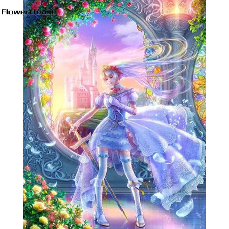 5D DIY Diamond Painting Full Square/Round Drill &quotCartoon princess&quot 3D Embroidery Cross Stitch gift Home Decor Child Gift Sale | Дом и