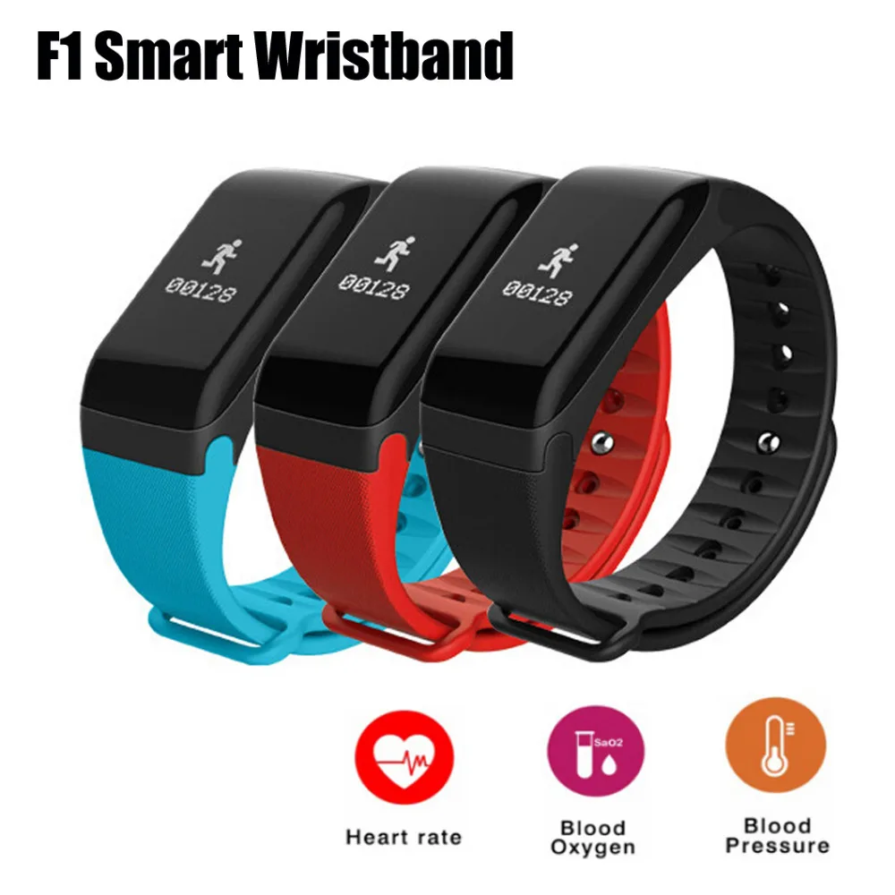 

F1 Smart Wristband Waterproof OLED Screen Blood pressure Bracelet Watch Heart Rate Monitor Band Fitness Tracker for Android iOS