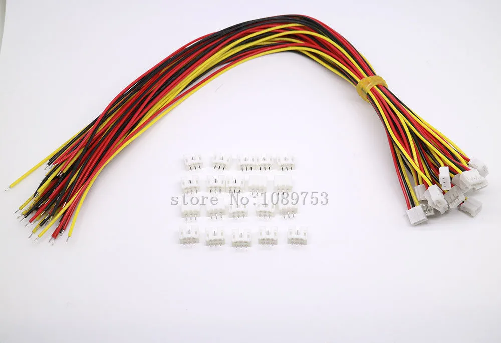 100PAIRS Micro JST 1.25 2 3 4Pin Male/&Female Connector plug with Wires Cables