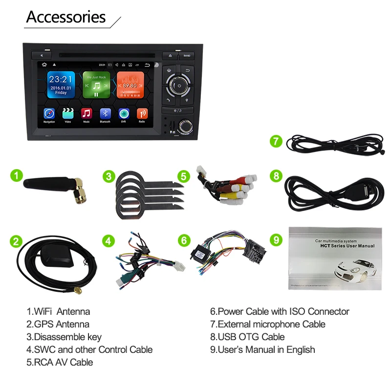 Sale Android 9.0 2G RAM Car DVD GPS Navigator for Audi A4 GPS (2002-2008) Audi S4/RS4/8E/8F/B9/B7 car radio With GPS Bluetooth wifi 17