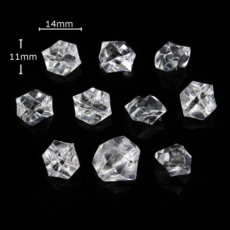 1000 шт 11*14 мм прозрачный акриловый алмаз Хрустальный лед камень камни ваза