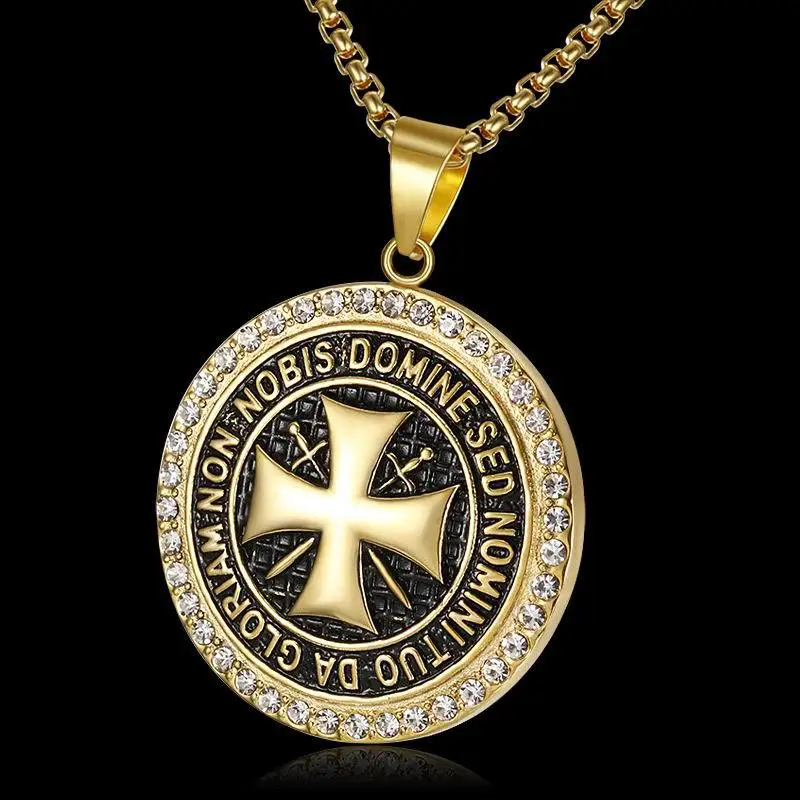 

Mimeng Titanium Jewelry Titanium Pendant Necklace Personality Crusader Pendant Necklace