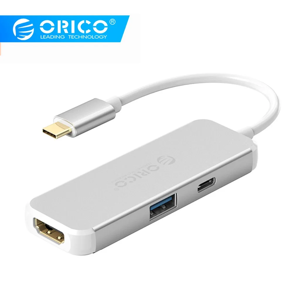 

ORICO USB HUB TYPE-C 3 Ports TYPE-C to HDMI+USB3.0+TYPE-C HUB Splitter USB 3.0 Interfaces Hub USB Splitter For Laptop Expansion