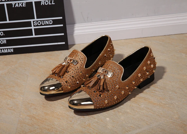 

Black Pointed Loafers Men Designer Dress Shoes Glitter Wedding Party Shoes Men's Lace-up Pointed Toe Men's Flat Shoes