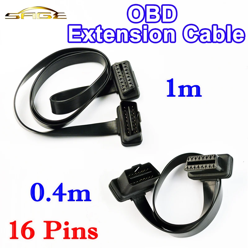 

Viecar OBD Extension Cable Flat Thin As Noodle 1m / 0.4m 100cm / 40cm Length OBD2 OBDII Auto 16Pin ELM327 Male To Female