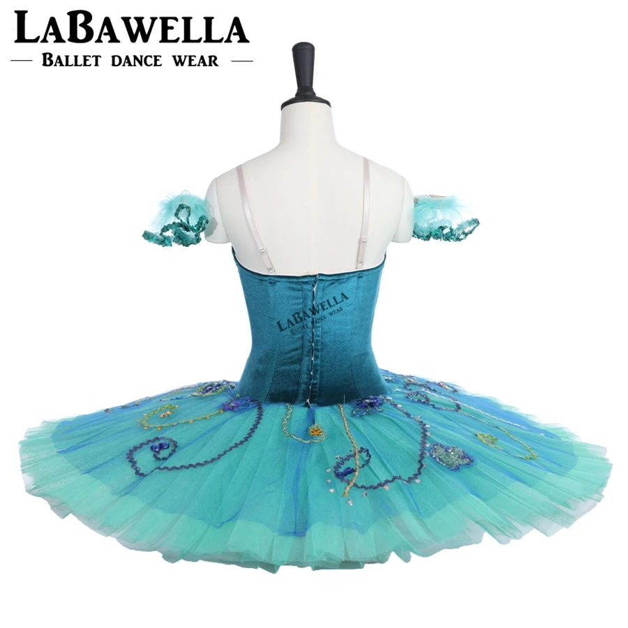 La Esmeralda Variation Professional Stage Costume Tutu Green Sleeping Beauty USA Ballet Comeptiton Girls Adult BT9038