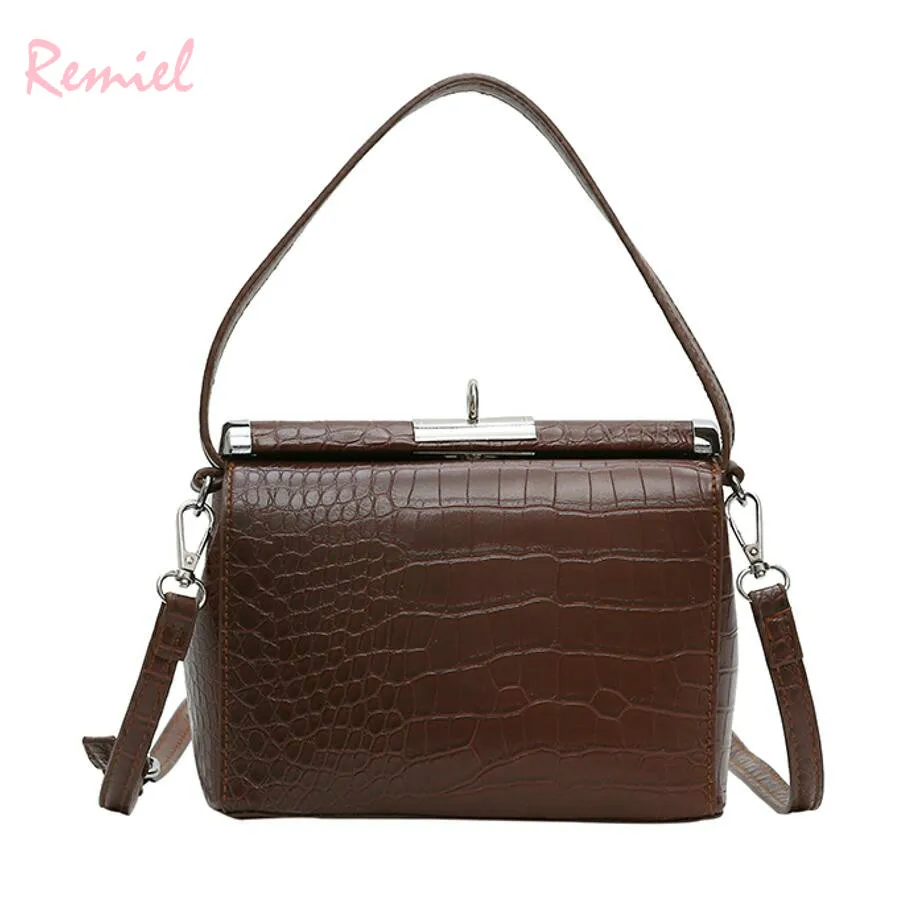 

Vintage Fashion Lady Tote bag 2019 New Quality PU Leather Women's Designer Handbag Crocodile pattern Shoulder Messenger Bags