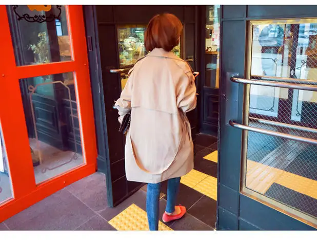 Cappotto Donna шикарная короткая открытая передняя ветровка с поясом с длинным рукавом зима осень теплое Женское пальто милая ветровка для женщин