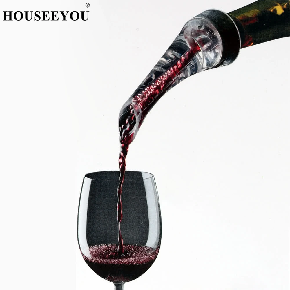 

HOUSEEYOU Professional Red Wine Aerating Pourer Spout Decanter Wine Aerator Dispenser Quick Aerating Pouring Tool with Holder