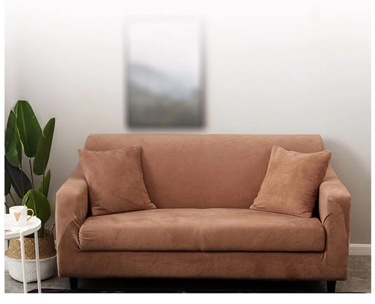 TUEDIO плюшевый чехол на диван 1 шт. бархатный однотонный чехол все включено диван эластичная ткань для дивана покрытие серое толстое покрывало домашний декор