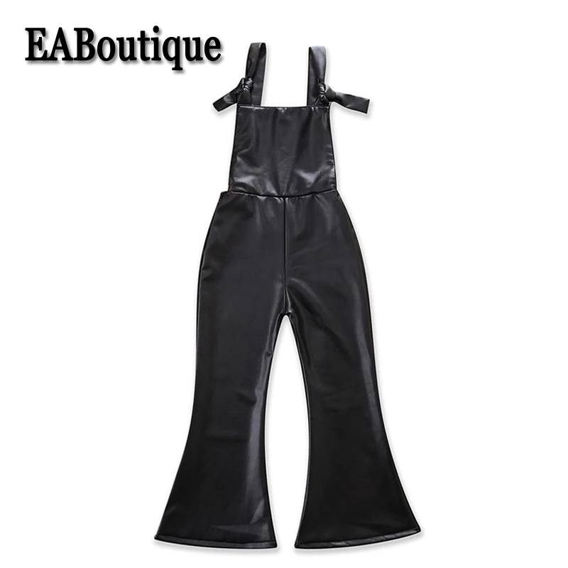 black bell bottom overalls