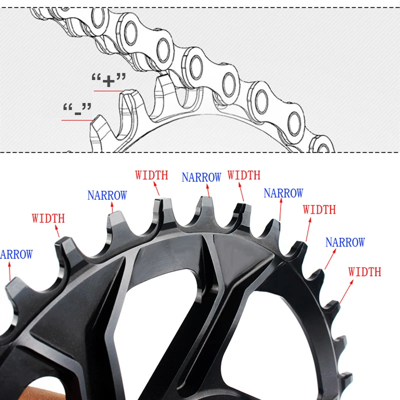 MTB Горный велосипедная передняя звезда DH вниз велосипедная система цепь 34 T 36 T 38 T 40 T узкая широкая велосипедная цепь для GXP XX1 X9 XO