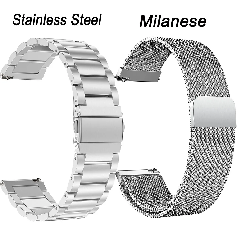 Миланская Петля из нержавеющей стали ремешок для часов Quick Release для huawei Watch GT GT2 honor watch волшебный браслет ремешок металлический браслет - Цвет ремешка: Silver