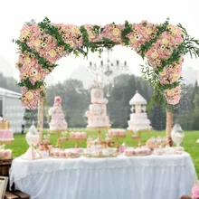 1,2 м x 1,2 м Розовые розы с травой свадебный цветок стены Африканский Шелковый цветочный фон свадебные украшения 2 шт./партия