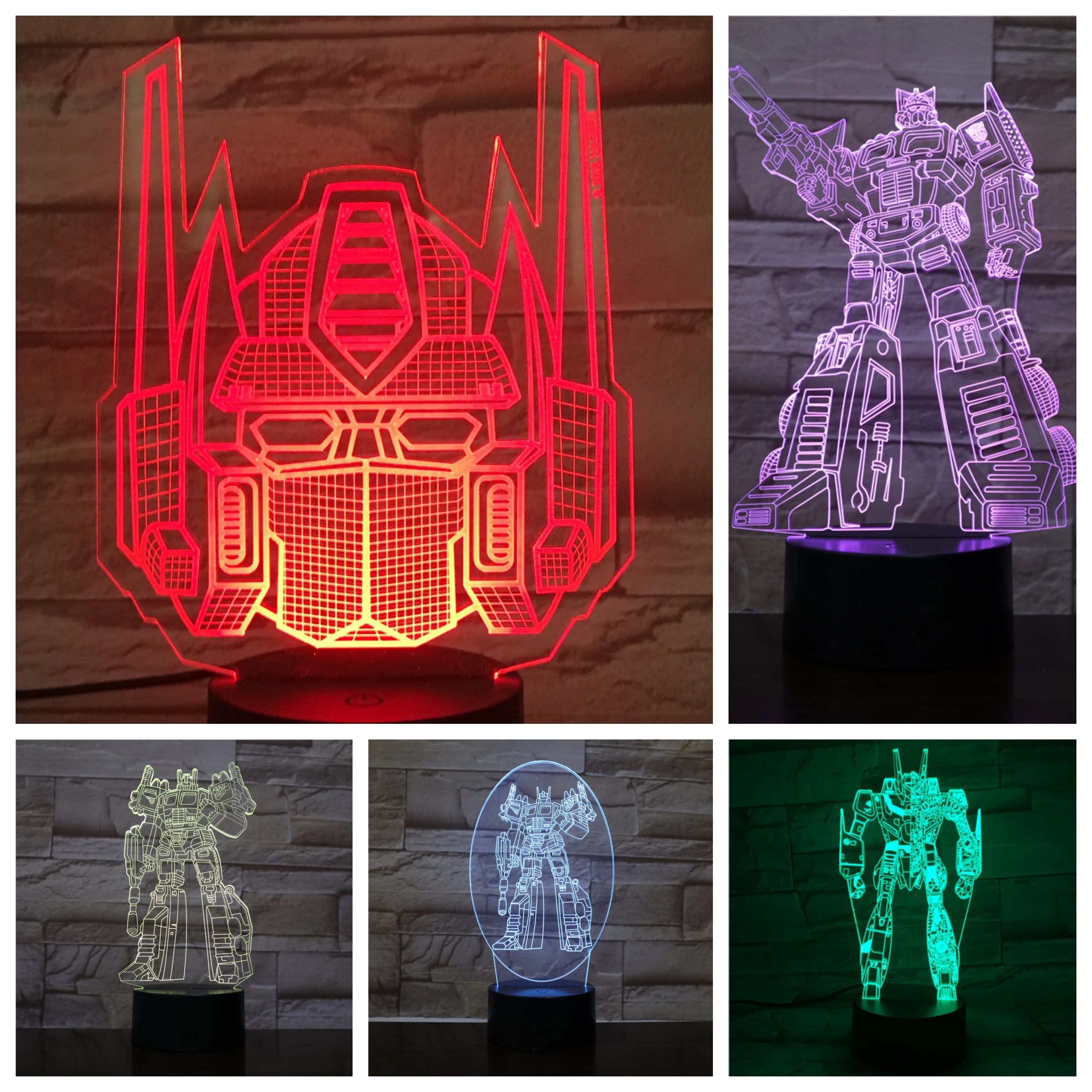 

Optimus Prime LED Night Light Cartoon Touch Sensor 7 Color Changing Child Kids Transformers Autobot Desk lamp bedside Comics