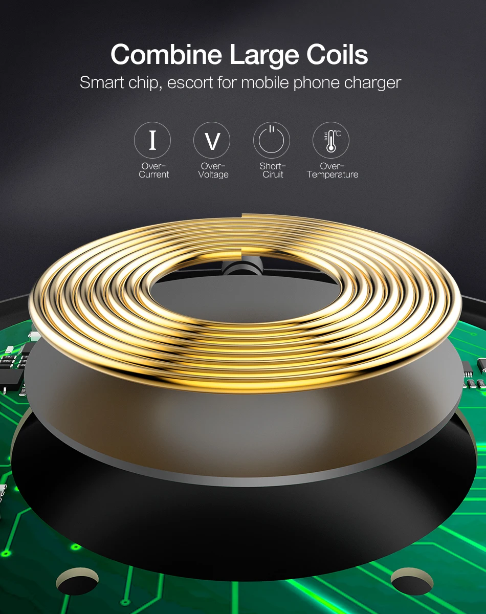 RAXFLY IPX5 Waterproof 10W Qi Fast Wireless Charger Pad For Samsung Galaxy S9 S8 Plus with QC 3.0 Adapter Qi Wireless Charging (4)